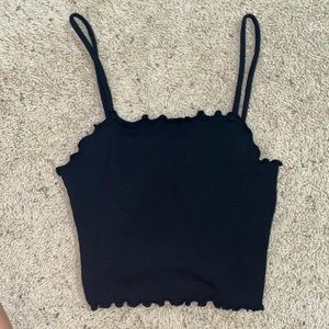 Lime Blue boutique black crop top